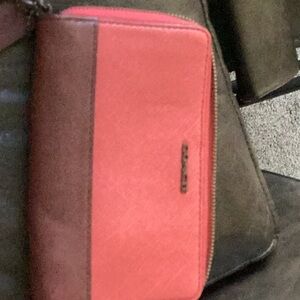 Coach Coral and Brown Wristlet